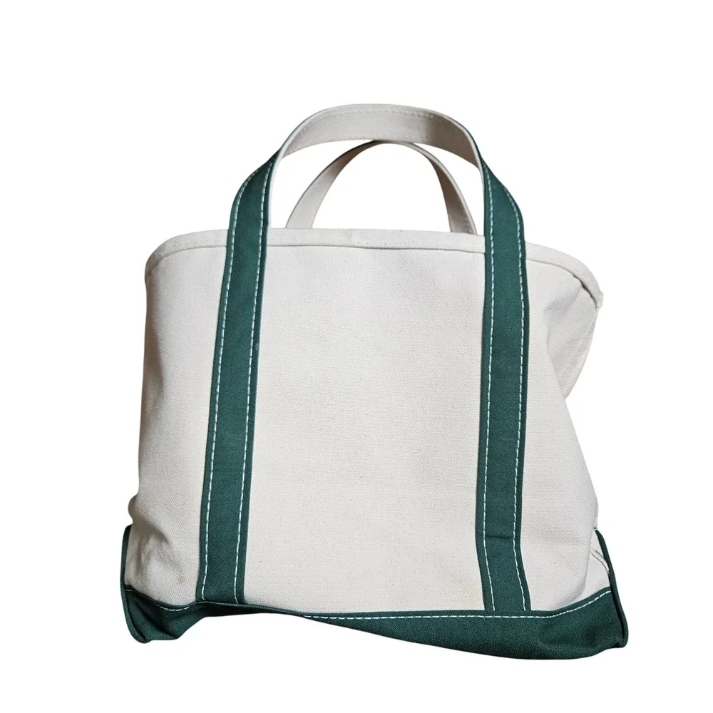 LL Bean Boat and Tote Mini Canvas Bag Handbag Dashiell Corp Green USA Made Y2K